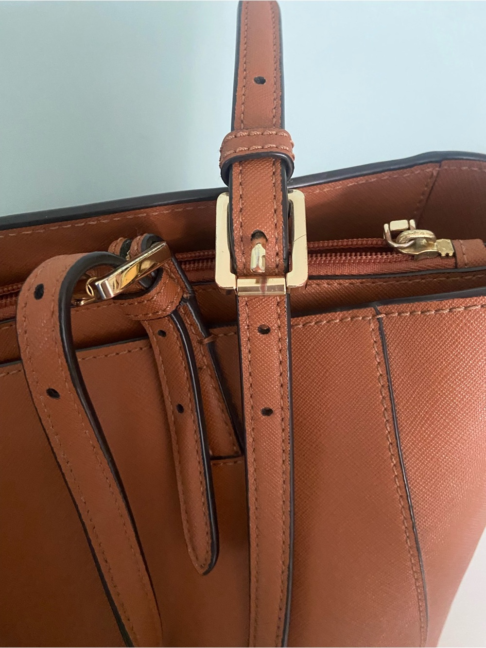 Tory Burch Saffiano Leather Small Buckle Tote - Picture 7 of 13